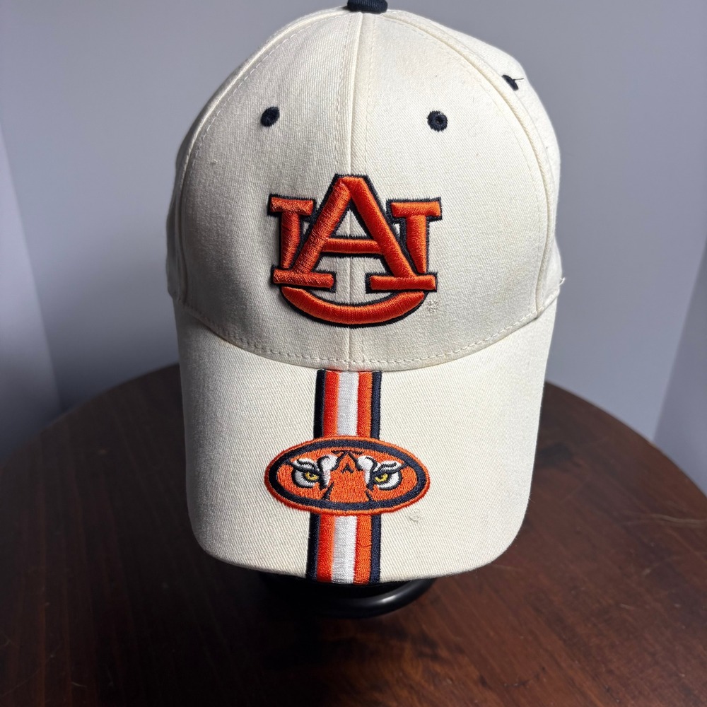 Vintage Auburn Tigers T.E.I. Hat Mens OSFM White‎ NCAA Baseball Cap Adjustable